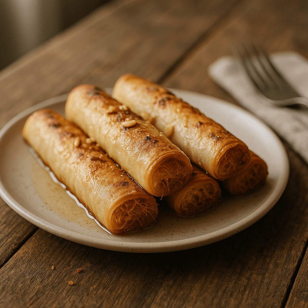 أصابع الجلاش المحشوة بالكنافة واللوز