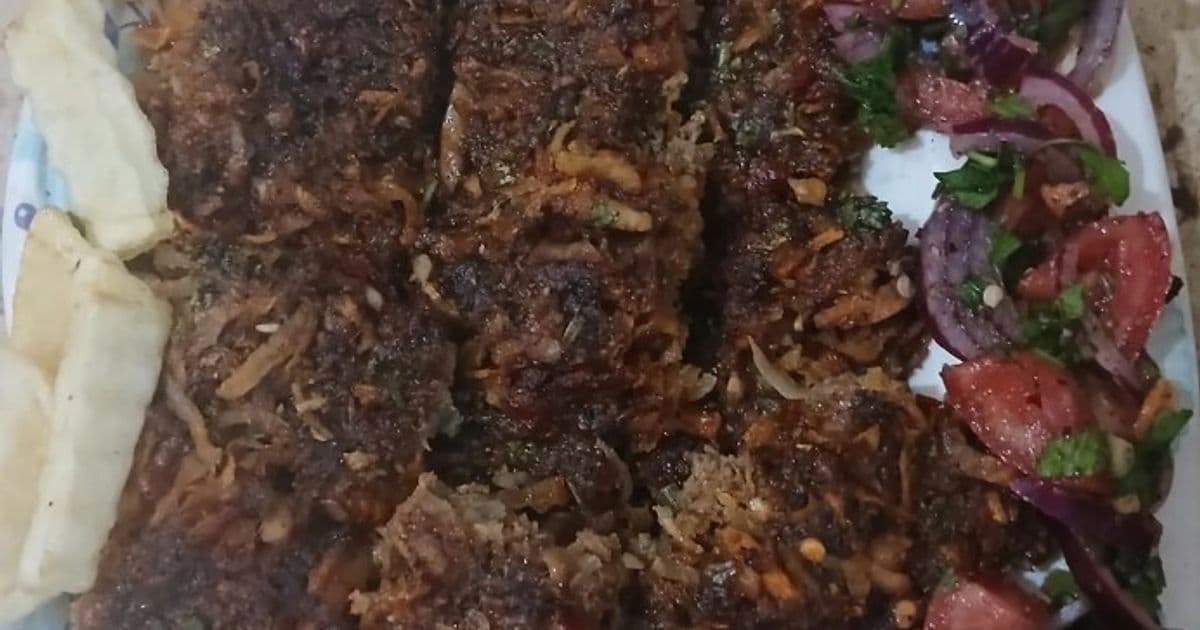 كفتة اللحم بالخضار المشوية
