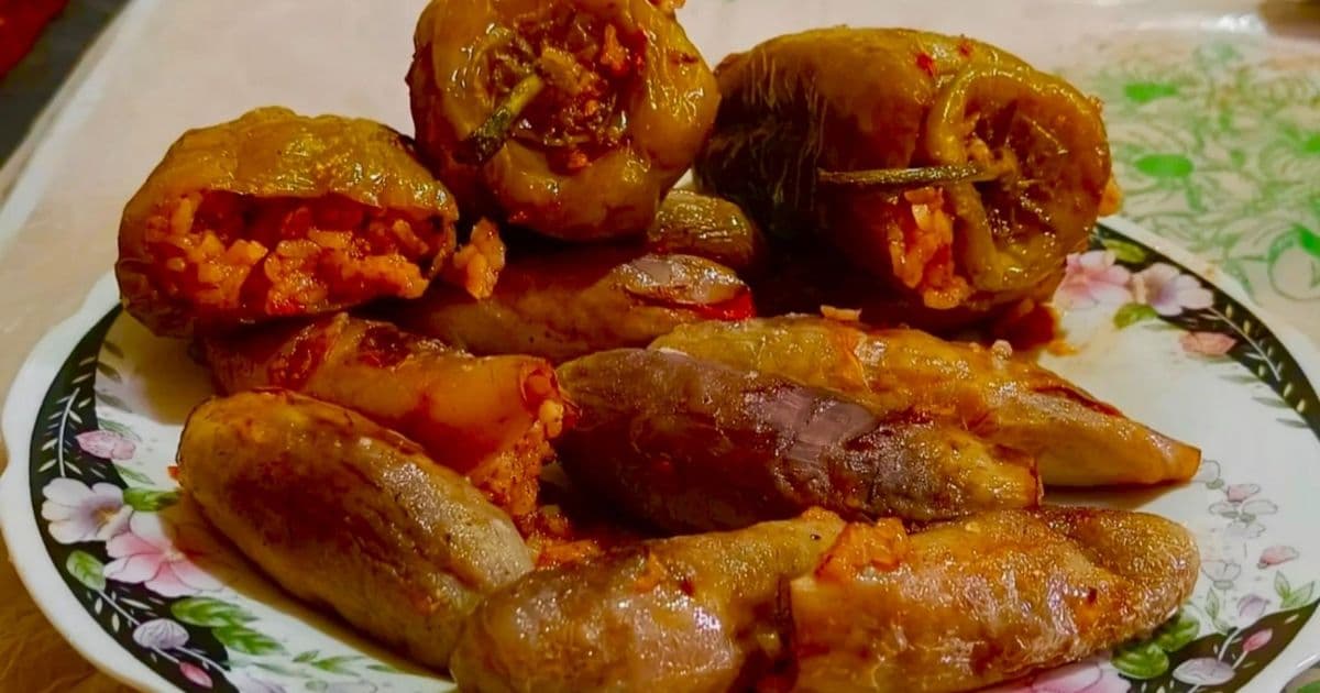 محشي الباذنجان والفلفل الأخضر