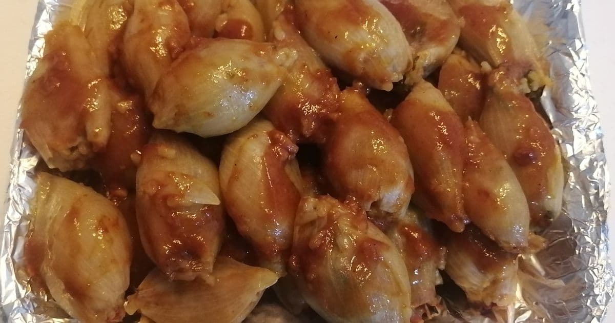 محشي البصل المصري بالخلطة الخضراء