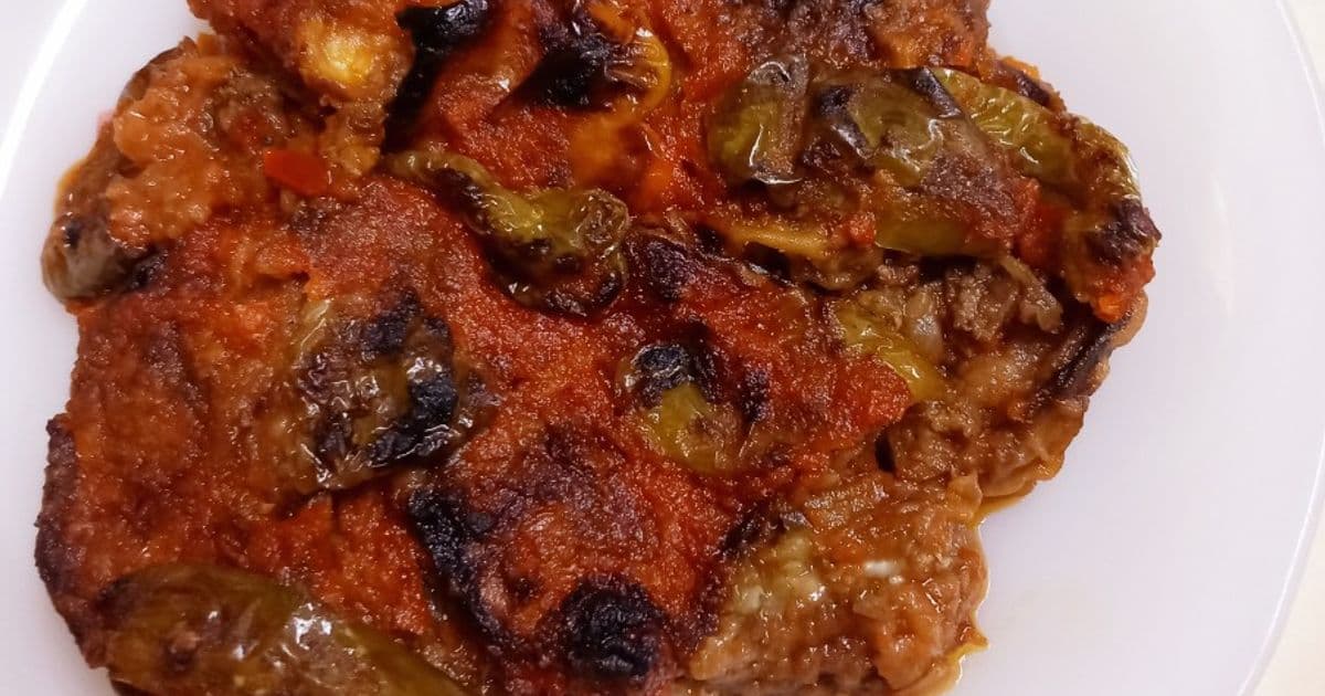 مسقعة الباذنجان باللحمة المعصجة