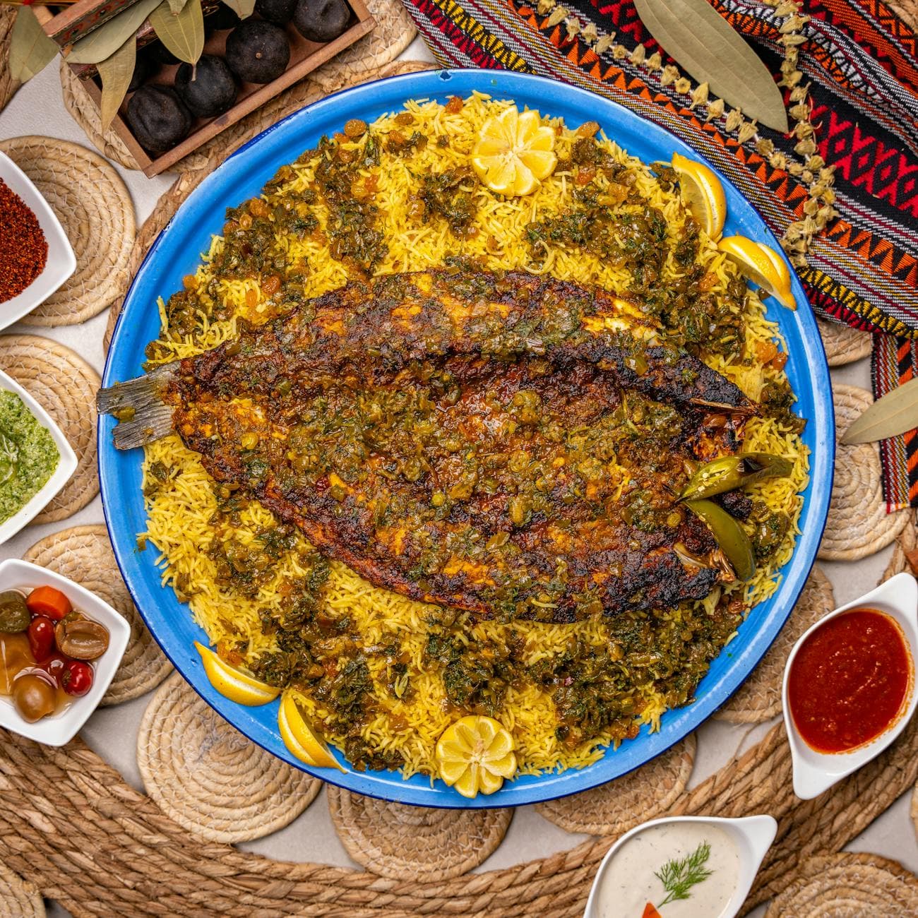 سمك بوري محشي بالخضار الشهية