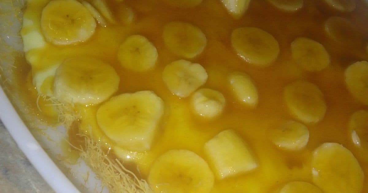 كنافة بالكاسترد والموز والكراميل
