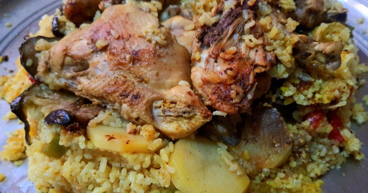 مقلوبة الباذنجان بالدجاج