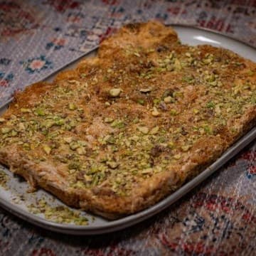 كنافة بالمارشميلو مع لمسة الفستق