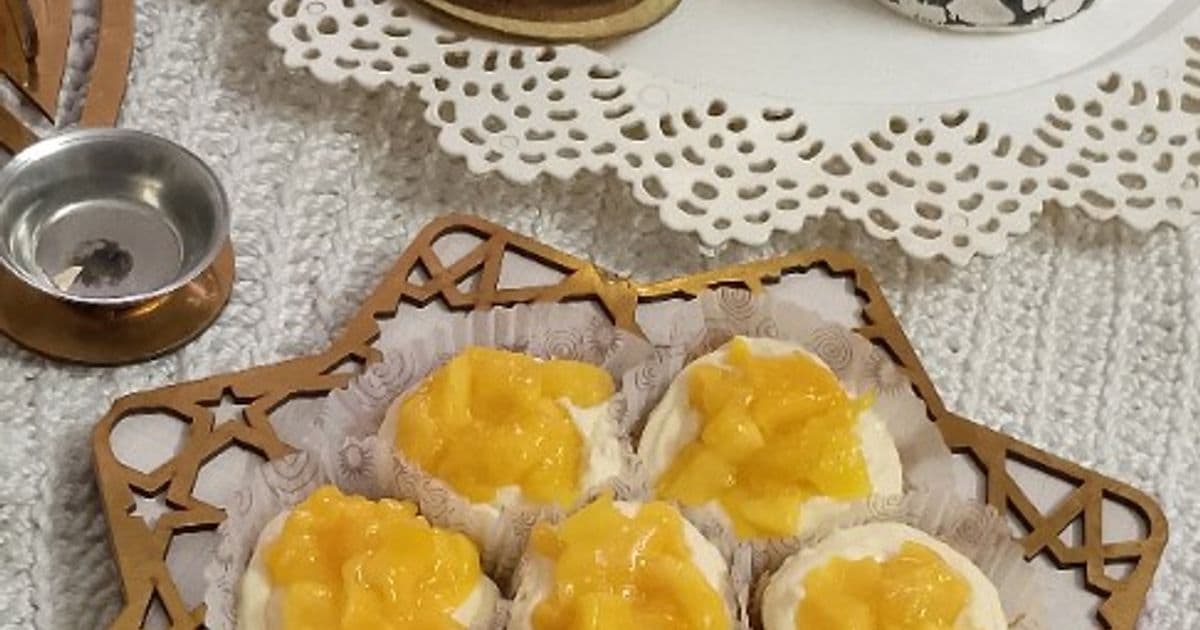 كنافة بالمانجو في قوالب صغيرة