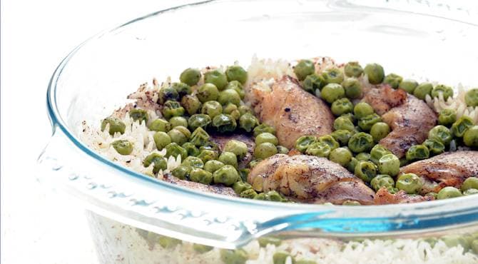 طبق الأرز بالفرن مع الدجاج